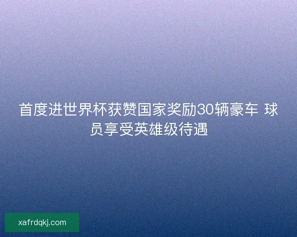 首度进世界杯获赞国家奖励30辆豪车 球员享受英雄级待遇